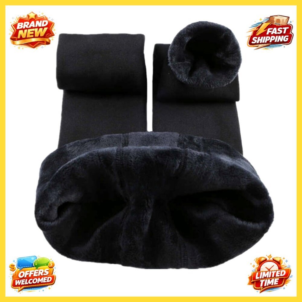 Fleece Lined Thermal Leggings Women's Winter Warm Elastic Tummy Control